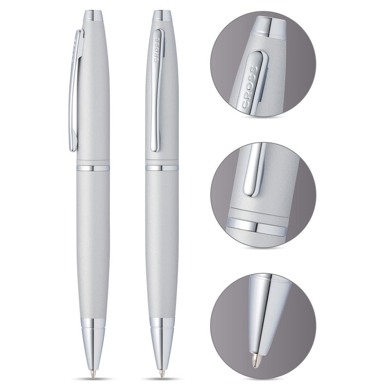 Cross Calais Refillable Ballpoint Pen, Medium Ballpen, Includes Premium Gift Box - Satin Chrome - Image 2